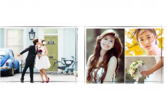 طرح آماده آلبوم عروس (آلبوم دیجیتال - ژورنال عروس) 30 در 80 افقی- کلاسیک - تک برگ