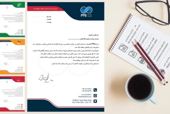 داشبورد طرح آماده و لایه باز سربرگ شرکتی در رنگ‌های متنوع (قرمز، آبی، سبز، نارنجی)