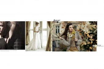 طرح آماده آلبوم عروس (آلبوم دیجیتال - ژورنال عروس) 30 در 80 افقی- کلاسیک - تک برگ