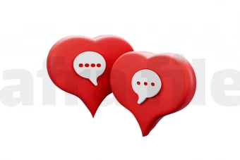 لیبل پریمیوم سه بعدی لایه باز قلب psd