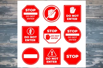 مجموعه طرح های stop در کورل ، ایلوستریتور و فتوشاپ کد 0066