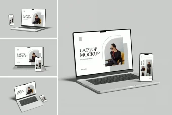 دانلود موکاپ لایه باز مک بوک پرو و آیفون