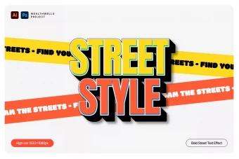 دانلود فایل لایه باز تکست استایل Street Style