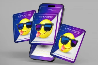 آیکن سه بعدی ایموجی شبکه های اجتماعی