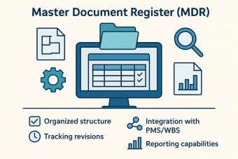 تمپلیت (قالب) بانک اطلاعاتی مدارک مهندسی پروژه Master Document Register ,MDR، فرمول نویسی شده قابل استفاده در پروژه های عمرانی EPC