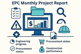 قالب (تمپلیت) اکسل گزارش ماهانه پروژه ساخت EPC بر اساس استاندارد مدیریت پروژه PMBOK