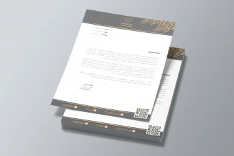 دانلود طرح لایه باز سربرگ طلا و جواهر فروشی | طراحی لوکس و رسمی مشکی و طلایی