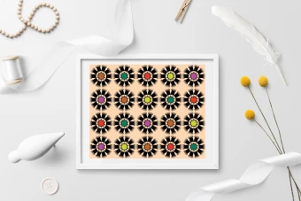 پترن هندسی مدرن با رنگ های متنوع/طرح لایه باز و قابل ویرایش