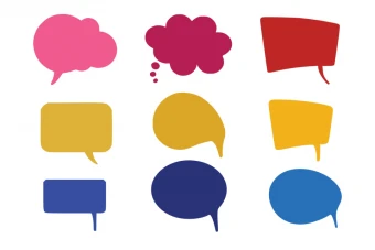 وکتور کادر گفتگو، کادر متنی طرح لایه باز فتوشاپ طرح رنگی