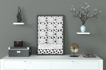 تقویم دیواری سیاه سفید 1405 کد 8447