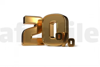 لیبل پریمیوم سه بعدی لایه باز تخفیف بیست درصدی PSD