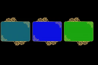 قاب و طرح اسلیمی با حاشیه گل و تذهیب طرح لایه باز فتوشاپ رنگ سبز،