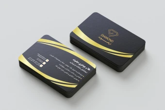 دانلود طرح لایه باز کارت ویزیت طلا و جواهر فروشی | طراحی لوکس طلایی و مشکی