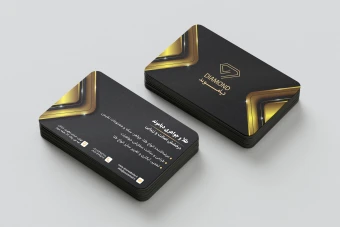 دانلود طرح لایه باز کارت ویزیت طلا و جواهر فروشی | طراحی لوکس مشکی و طلایی