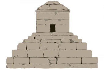 دانلود طرح لایه باز اثر معماری مقبره کوروش برای فتوشاپ