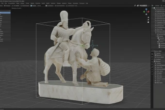 دانلود مدل سه بعدی مجسمه شاپور و والرین – دانلود آبجکت مجسمه شاپور ساسانی