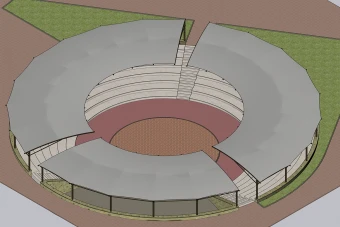 آمفی تاتر روباز با سقف چادری