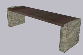 نیمکت بتنی با رویه چوب