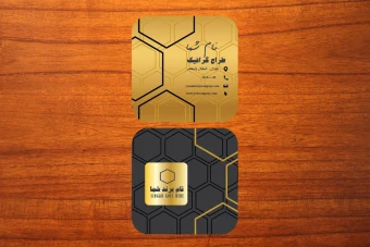 طرح لایه باز کارت ویزیت مربعی لوکس و طلایی زیبا برای تمامی مشاغل شماره 5