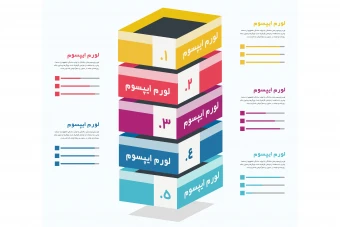 طرح لایه باز اینفوگرافیک آموزشی و آماری حرفه ای