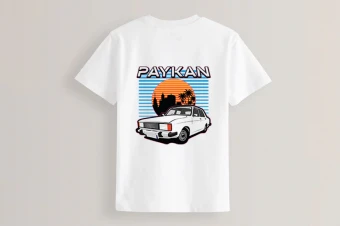 طرح لایه باز پیکان و ساحل برای چاپ تیشرت