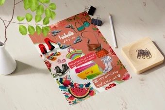 تراکت فروشگاه کیف و کفش تخفیف یلدایی لایه باز