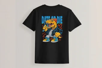 طرح لایه باز تی رکس دایناسور برای چاپ روی تیشرت