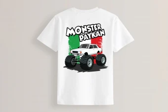 طرح مانستر تراک خودرو پیکان لایه باز برای چاپ روی تیشرت