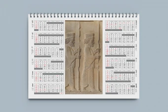 تقویم دیواری A3 تک‌برگ با تصویر سرباز هخامنشی | طراحی خاص و فاخر