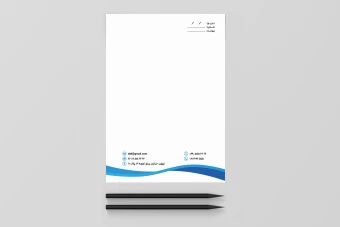 سربرگ اداری شرکتی لایه باز آبی سفید