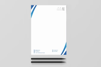 سربرگ آبی سفید لایه باز شرکت اداره