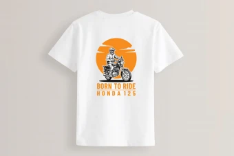 طرح تیشرت موتور هوندا 125 لایه باز ایلاستریتور برای چاپ