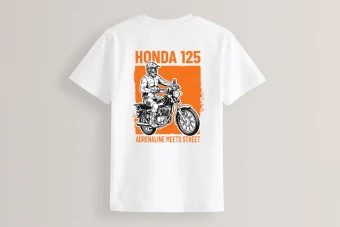 طرح تیشرت موتور هوندا 125 لایه باز برای چاپ