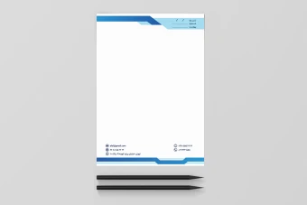 سربرگ اداری لایه باز تم آبی و سفید