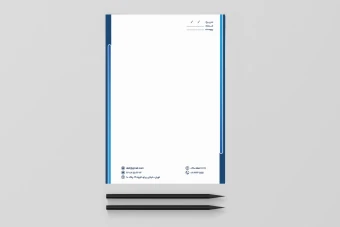 سربرگ اداری لایه باز مینیمال رسمی آبی سفید