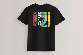 طرح لایه باز تم تابستان برای چاپ روی تیشرت