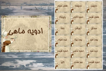 مجموعه لیبل ادویه قابل ویرایش در محیط فتوشاپ کد 0072