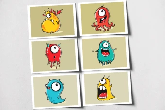 پکیج ۶ کاراکتر کارتونی ویروس و باکتری  فایل لایه‌باز PSD + خروجی PNG باکیفیت بالا