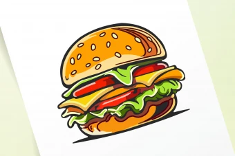 فایل طرح همبرگر با فرمت کورل دراو