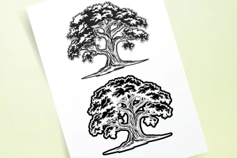 طرح درخت با فرمت کورل دراو