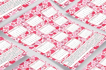 تقویم دیواری 1405 طرح قلب کد 1657