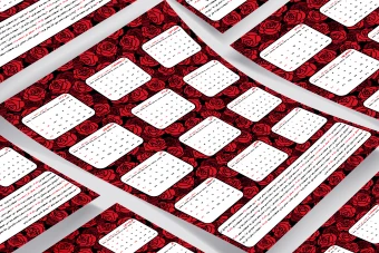 تقویم دیواری 1405 طرح گل کد 9754