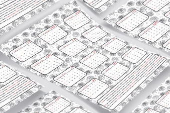 تقویم دیواری 1405 طرح گل کد 8647