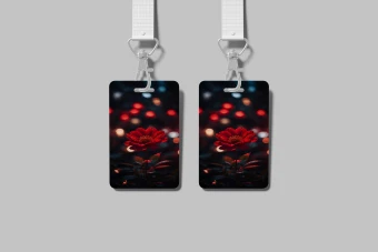 موکاپ پریمیوم لایه باز سه بعدی کارت شناسایی گردنی psd