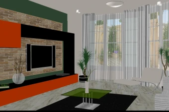 صحنه آماده  tv Room برای اسکچاپ