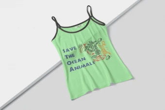 طرح تاپ بندی زنانه (Save The Ocean Animals)