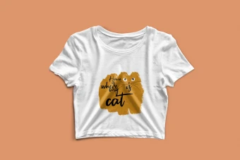 طرح کراپ تیشرت زنانه (Home Is where my cat is)