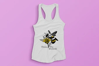 طرح تاپ رکابی زنانه (Honey Bee Yourself)