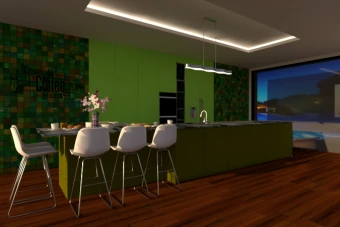 صحنه آماده آشپزخانه مدرن اسکچاپ