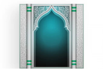 طرح محراب لایه باز ایلوستریتور با پس زمینه اسلیمی